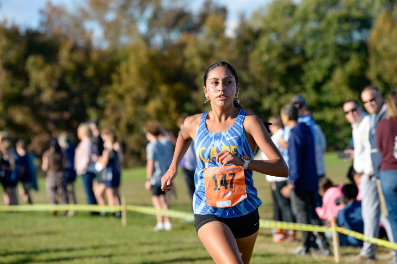 Allison Ortiz-Rivera of Cape strides to a time of 22:00.