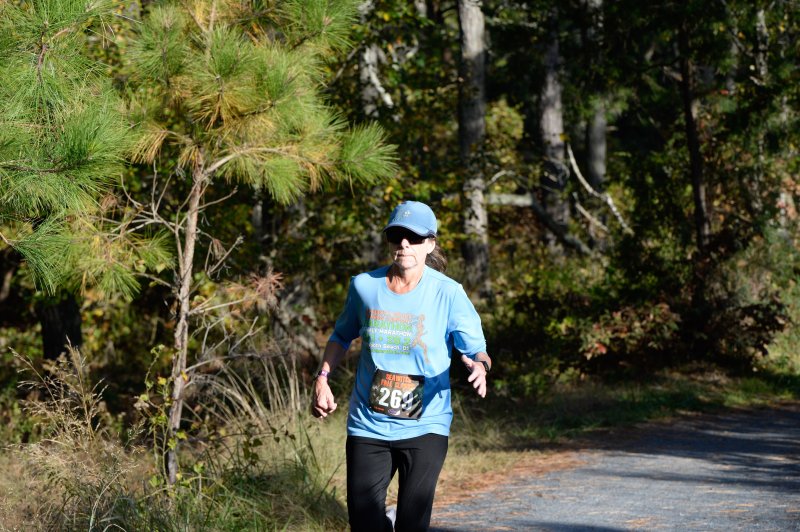 Christine Lloyd wins the female masters title in 1:37:29.