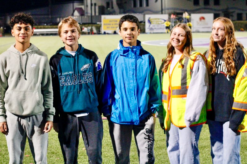 The freshman court nominees comprise (l-r) Rangel Gomez, Liam Probert, Isac Miranda, Audrey Snyder and Grier Lawson. AARON R. MUSHRUSH PHOTO