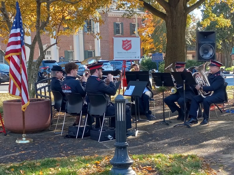 The Salvation Army Brass Band provides lively music Nov. 8, as the backdrop for the Red Kettle Campaign kickoff in Georgetown. SUBMITTED PHOTOS