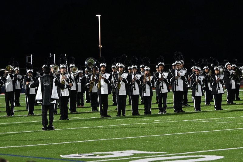 The Sussex Tech marching band entertains the crowd.