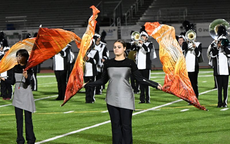 Isabelle Payton performs with the Sussex Tech flag crew.