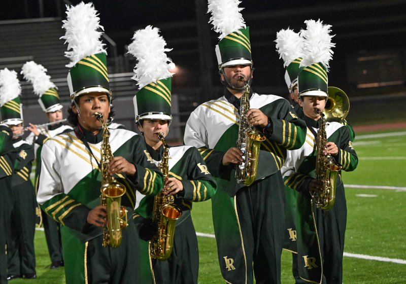 Entertaining the crowd with the Indian River marching band are (l-r) Jairo Alcon-Hernandez, Arianna Bennett, Lucas De Los Rios and Everett Deck.
