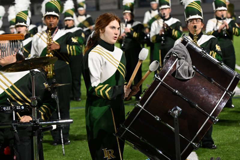 Indian River percussionist McKenna Jeffers plays the bass drum.