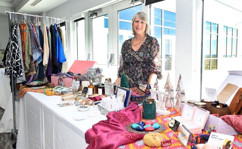 Dianna DiGacoma displays her wears from Second Chance boutique.