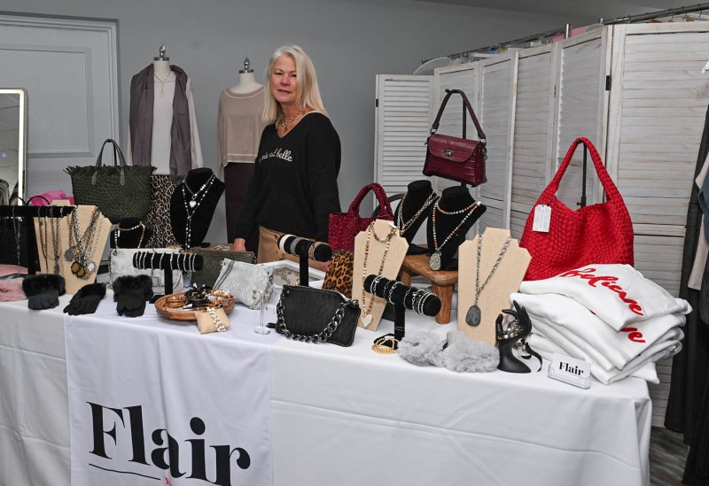 Jen Costello displays her wares from Flair.