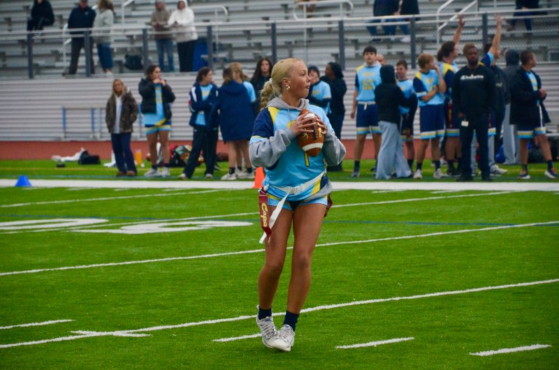 Cape senior Allaire Burton scans the field.