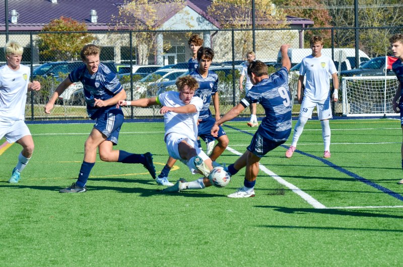 Cape captain Lawson Whaley and Sussex Academy captain George Sapna test the equal and opposite reaction on this ball.