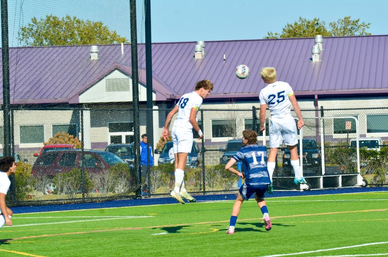 Cape seniors Lawson Whaley, left, and Brenner Short are a handful in the box.