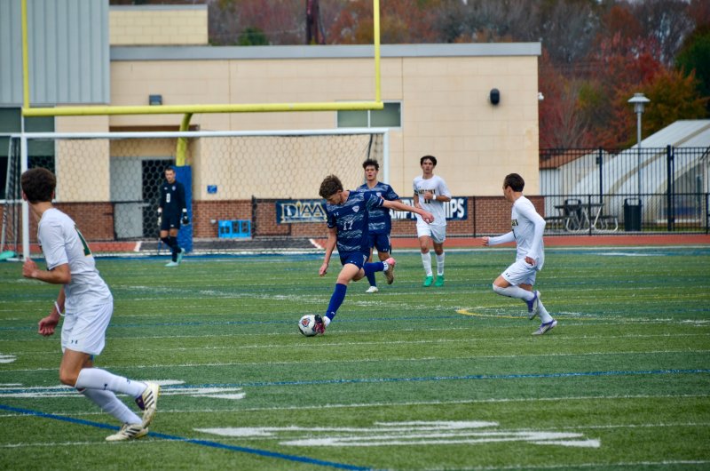 Seahawks senior Chase Ballinger begins to send a ball for his teammates to chase.