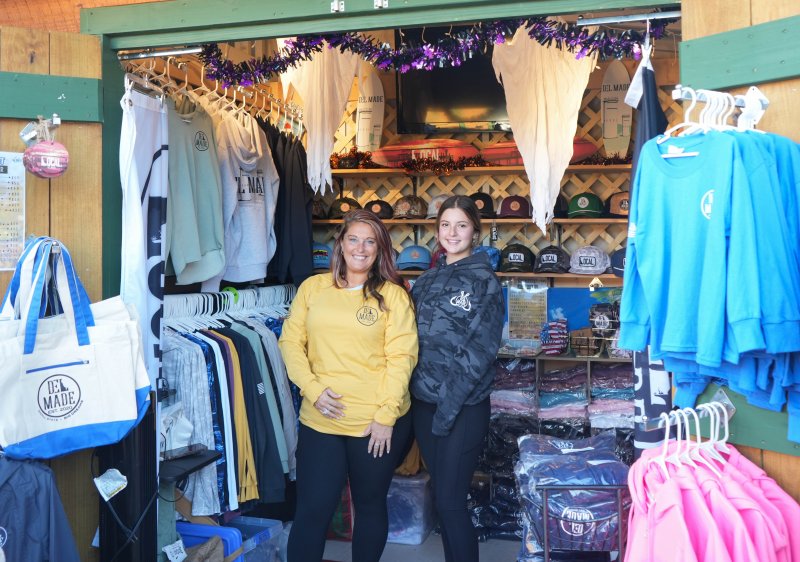 One of the vendors in Schellville is Del Made. Manning the booth are Anna Gravatt, left, and Trista Street.
