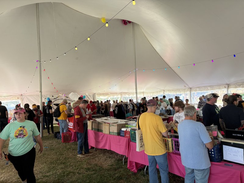 Vinyl enthusiasts flock to the vendor tents.
