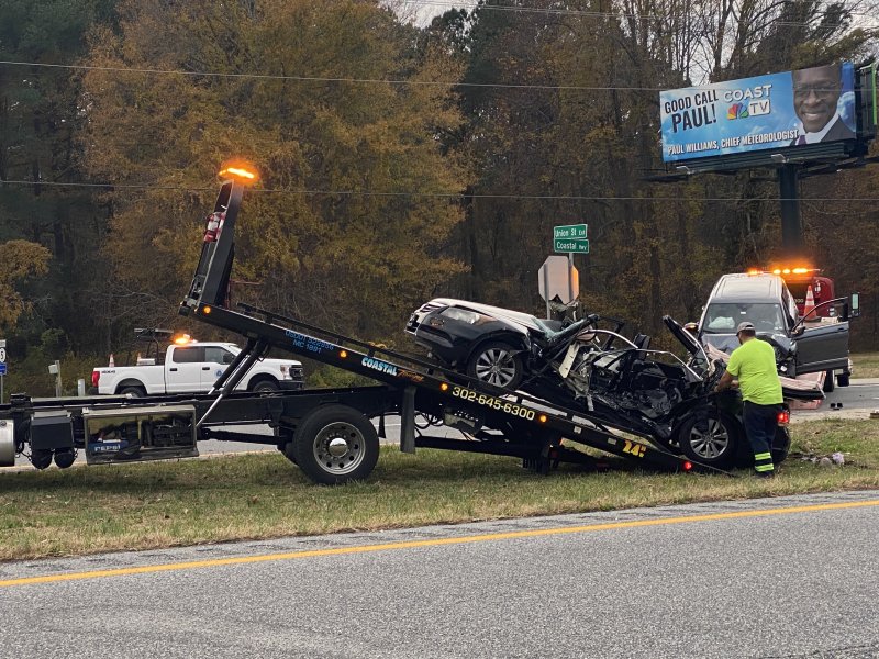 A crash at Routes 1 and 5 snarled traffic Nov. 25. JEN ELLINGSWORTH PHOTO