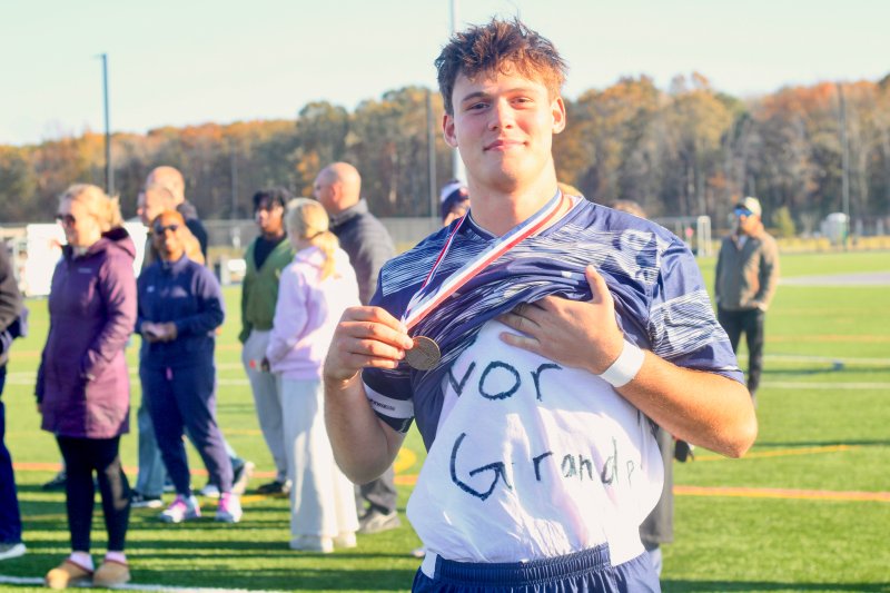 Sussex Academy senior Ben Steimel played in honor of his late-grandfather, James Steimel and said his assist was in his memory.