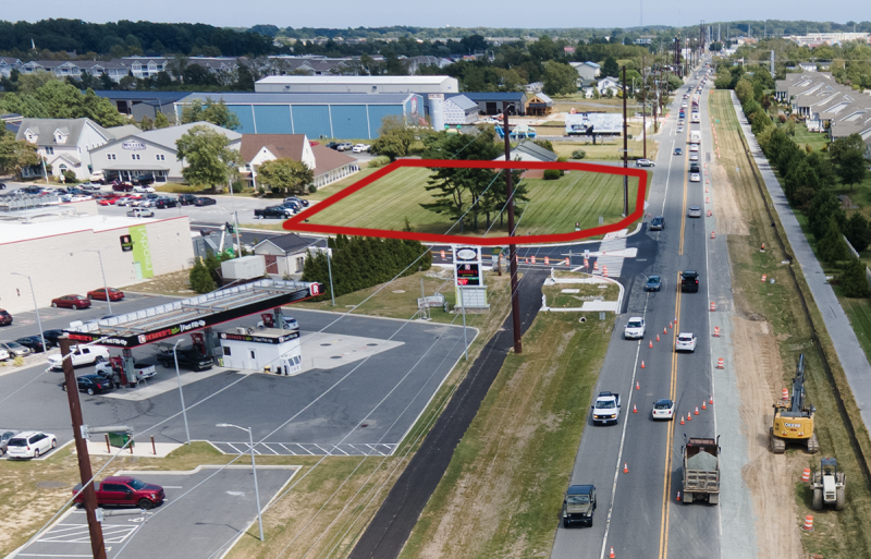 The red-outlined area is where the planning Royal Farms is located along Route 9 near Five Points. NICK ROTH PHOTO