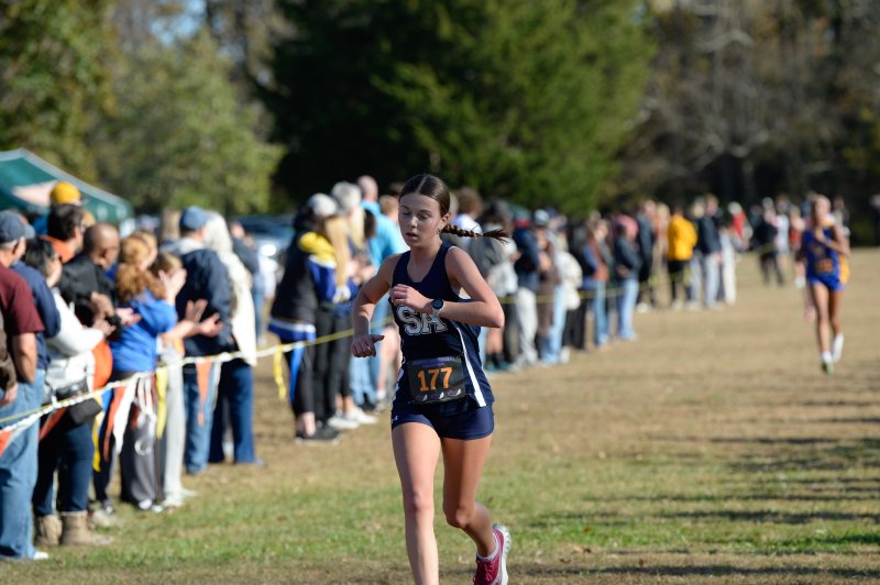 Jordan Blades of Sussex Academy registers a time of 21:31.