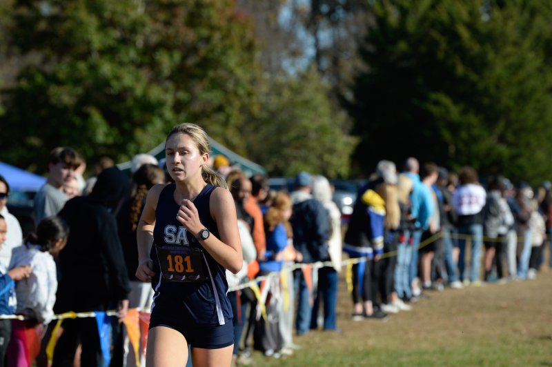 Katya Geyer of Sussex Academy heads home with a time of 21:43.