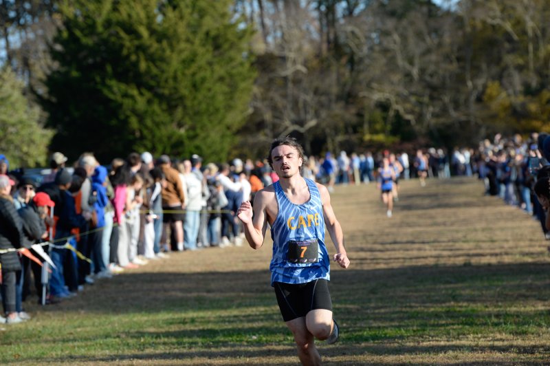 Andrew Radka of Cape crosses the line in 16:40.