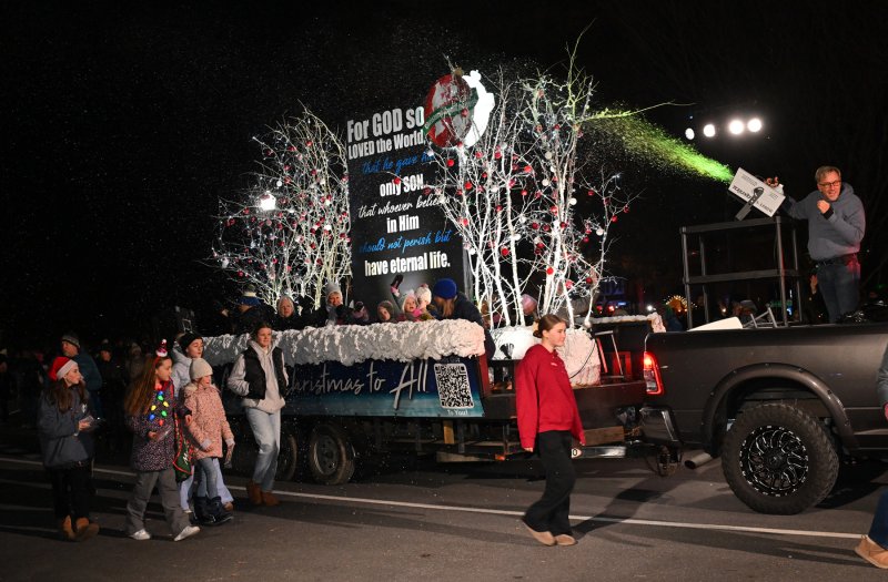 While there was no precipitation, the Sussex County Bible Church makes its own snow.