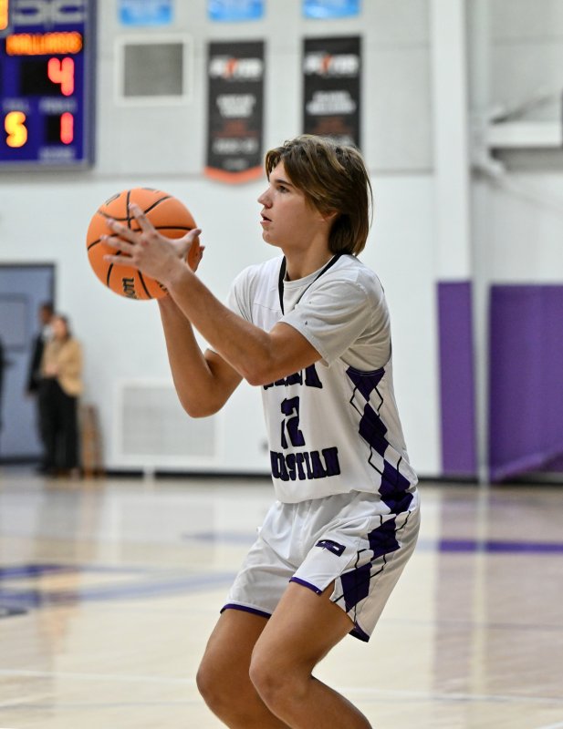 Royals junior Joshua LoRusso hits two of his 10 points.