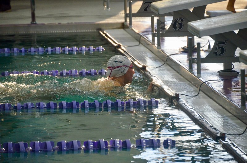 Sussex Academy junior Sam Petty comfortably wins the 50 freestyle.