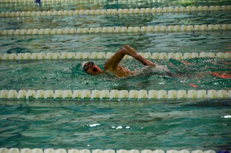 Sussex Academy freshman Eddie Hale takes first in the 500.