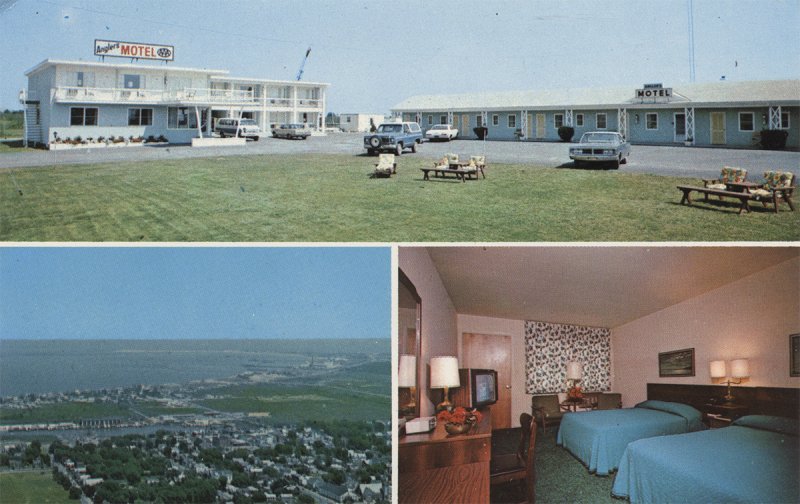 A 1975 postcard shows the Angler’s Motel in Lewes. SOURCE: UNIVERSITY OF DELAWARE POSTCARD COLLECTION