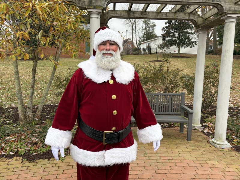 Santa is on hand to keep track of who has been naughty or nice.