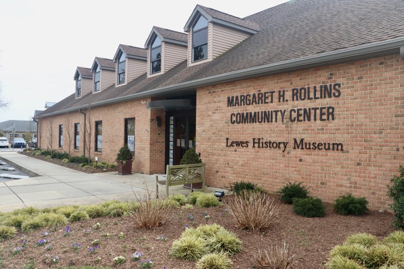 Margaret Rollins’ name on the outside of the community center at 101 Adams Ave. in Lewes. Her name can also be found at the Margaret H. Rollins School of Nursing at Beebe Healthcare and at the Children’s Beach House Child Development Center. BILL SHULL PHOTO