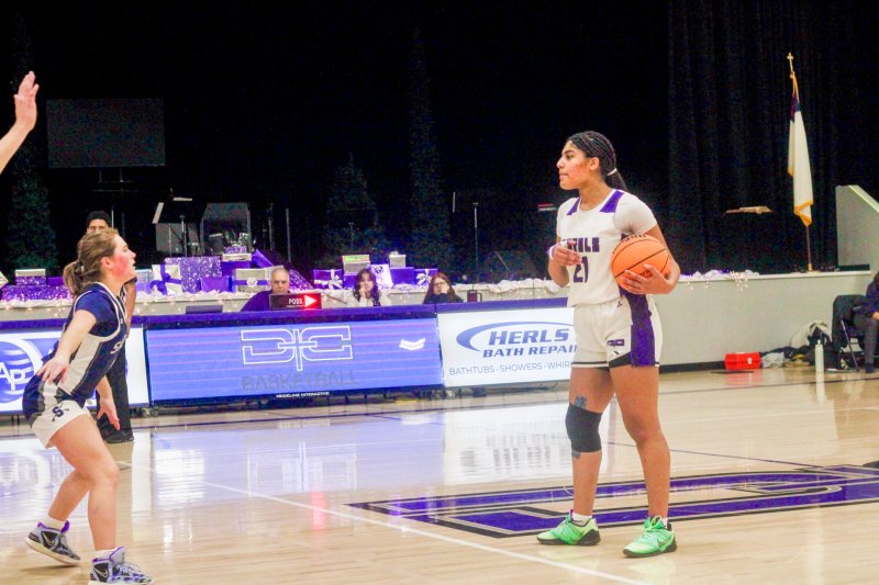 Delmarva Christian senior Eva Elliott calls out a play during the Dec. 8 40-15 home loss to Sts. Peter and Paul. Her 18 points and seven steals against Salisbury Christian Dec. 10 helped the Royals to a 42-26 victory. AARON R. MUSHRUSH PHOTOS