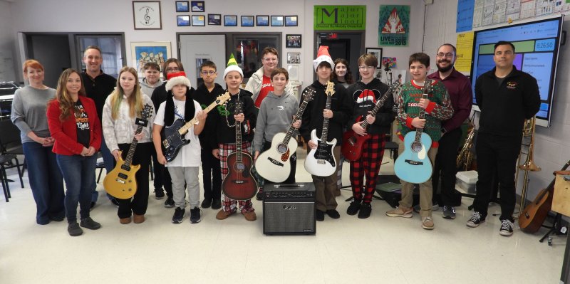 Guitar gear donated to local school music programs