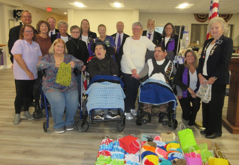 Gathered at the Stockley Center are in back (l-r) Buddy Hall-McBride, Bob Hall-McBride, Kelly Barber, Joanne Mayer, Elks Exalted Ruler Marty Schreck, Paul Holton Jr. and Leading Knight Betty Ann Kortlang. In the middle are Carol DePalma, Kathy Fox, Barbara Gilsenan, Nancy Bush and Karen Neelans. In front are Karen Gilsenan, David Hedgebeth, David Bonaventure, Joy Schreck and Karen Palmer. SUBMITTED PHOTO