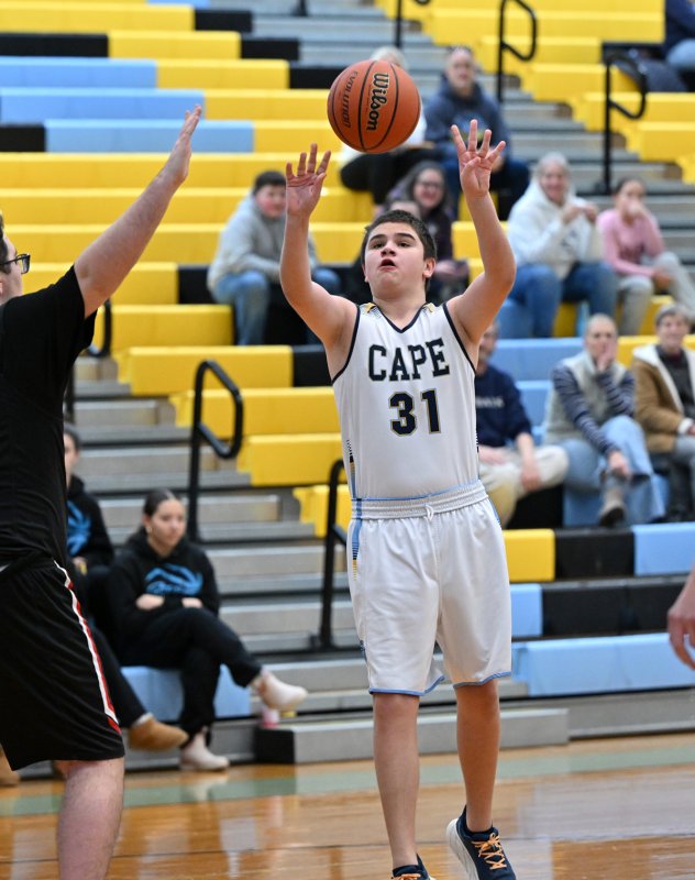 Cape freshman Julian Puente takes a shot.