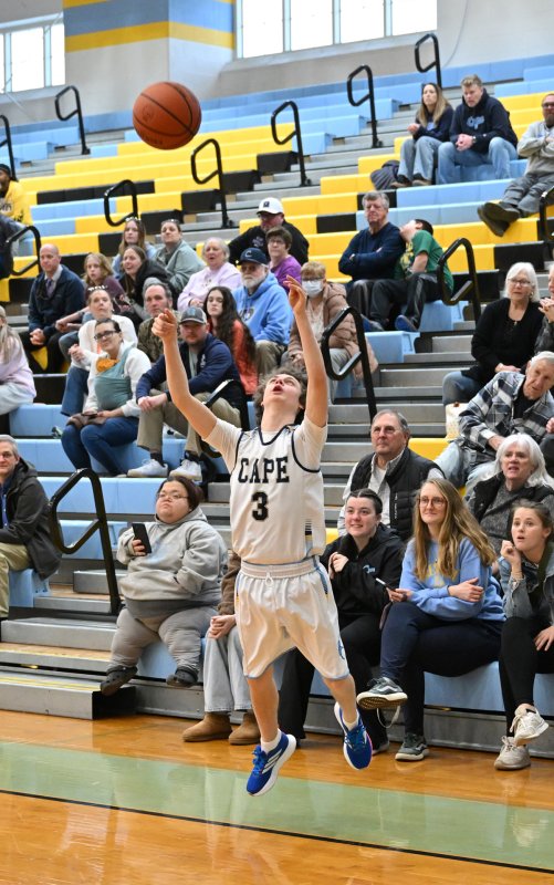 Cape sophomore Xavier “The X-Man” Zimmer hits a long three.