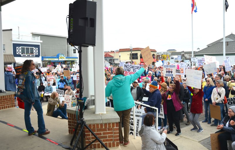 Increased immigration enforcement actions across the country have helped fuel protests in many communities, including several by Indivisible Delaware in Rehoboth Beach. Shown is a Hands Off protest from April 2025. CHRIS FLOOD PHOTO