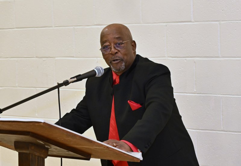 Dr. Martin Luther King Jr. Celebration Organization Sussex County Inc. President Clem Jordan welcomes the crowd and introduces the Mistress of Ceremonies Waynne H. Paskins.