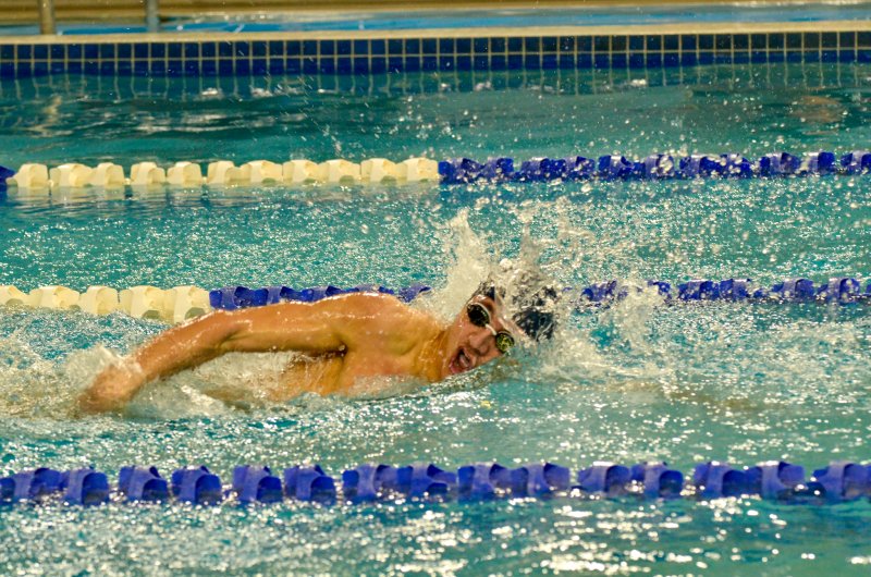Sussex Academy senior Christian Wright takes first in the 200 freestyle.