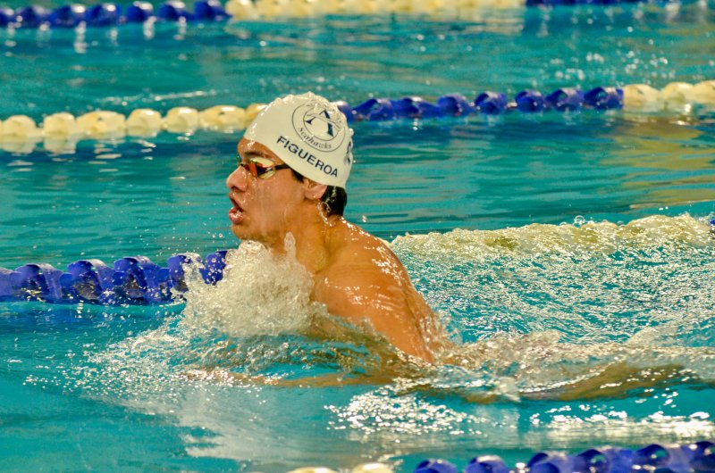 Seahawks senior Angel Figueroa comes up for air.