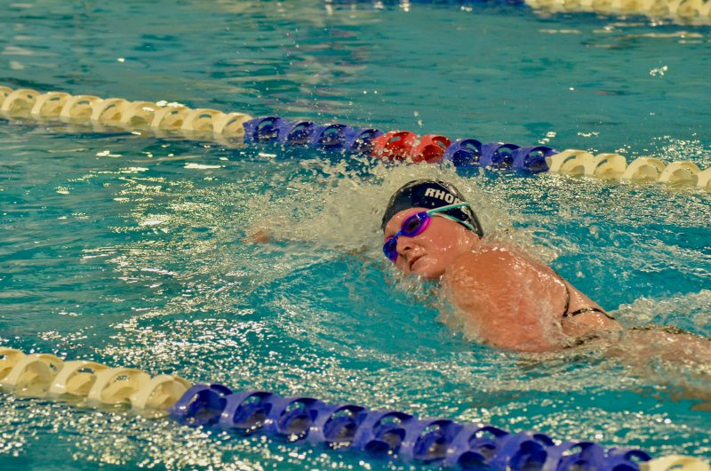 Seahawks freshman Kendall Rhodes turns during the 500 freestyle.