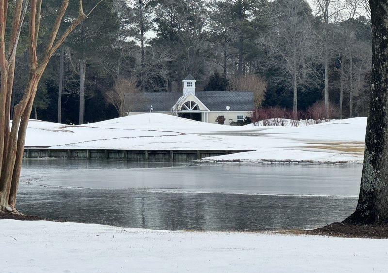 It’s definitely not golfing weather at Baywood Greens.