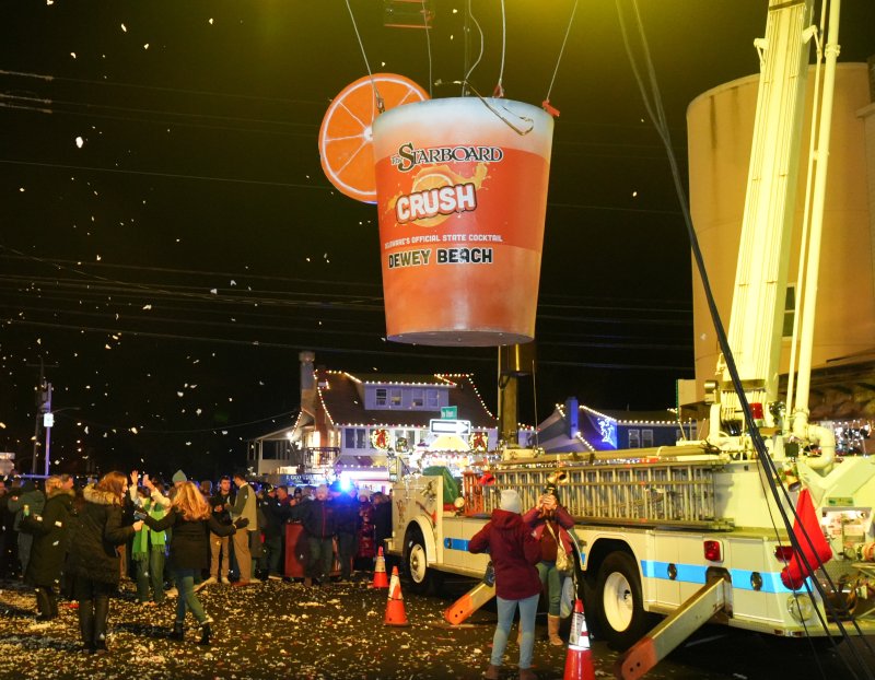 The Town of Dewey Beach rings in the new year with an Orange Crush Drop at midnight Jan. 1. ELLEN MCINTYRE PHOTOS