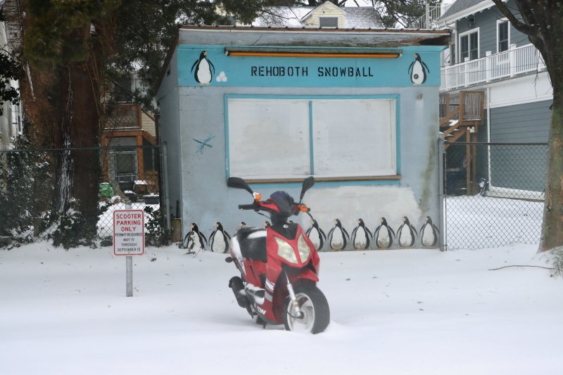 Scooters and snowballs don’t mix, at least not in January. BILL SHULL PHOTO