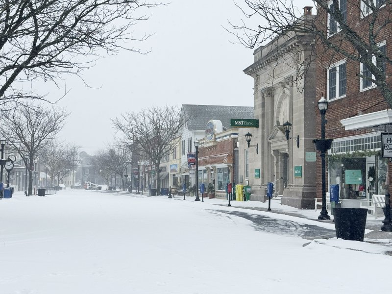 Second Street in Lewes looks abandoned in the snow. NICK ROTH PHOTO