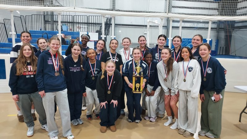 The Sussex Academy girls’ track & field team won the Henlopen Conference Championship Jan. 22, at the Worcester County Recreation Center in Snow Hill, Md. SUBMITTED PHOTO