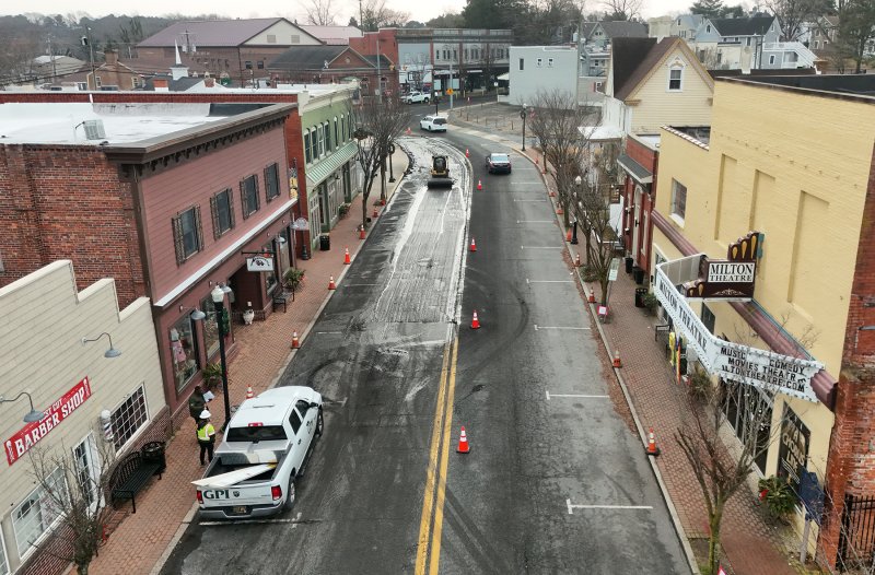 Work is underway Jan. 6 on a project on Union Street in Milton. NICK ROTH PHOTOS