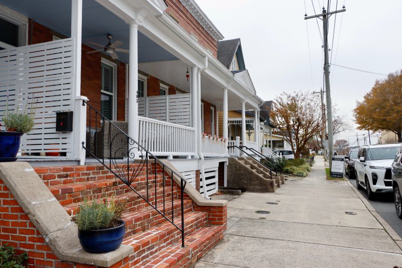 The historic rowhouses on Savannah Road at the center of an application for a home-based dog-grooming business. BILL SHULL PHOTO