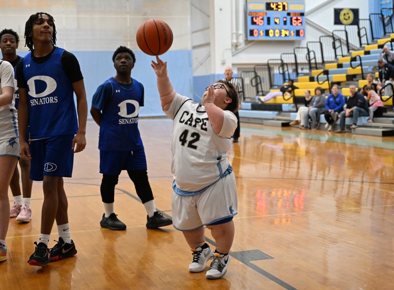 Cape sophomore Norman Rust hits two of his eight points in the game.