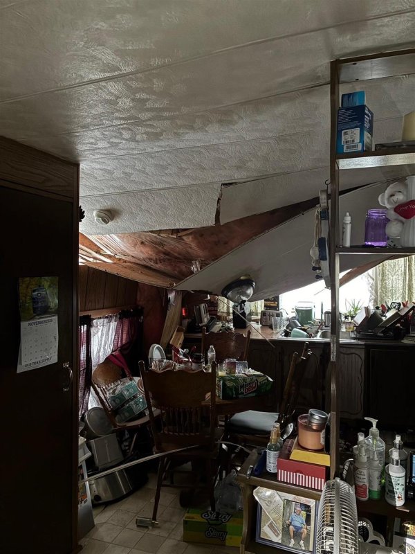 The tree caused damage to the outside and inside of the home.