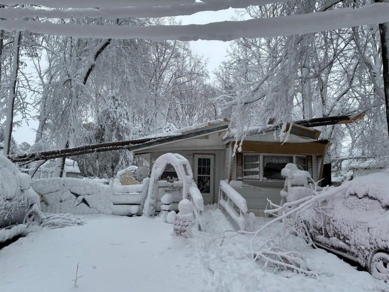 Emergency responders attended to a patient inside the home.