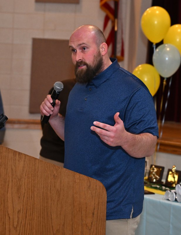Wide receiver coach Zachary Horstmyer speaks about his team of receivers.
